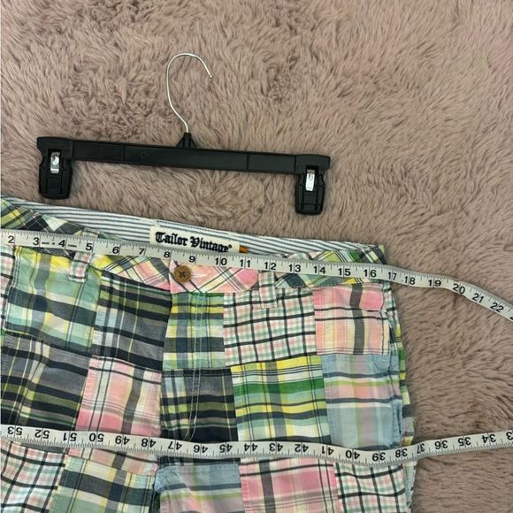 Tailor Vintage Mens Patch Madras Shorts Size 32 - Picture 4 of 8